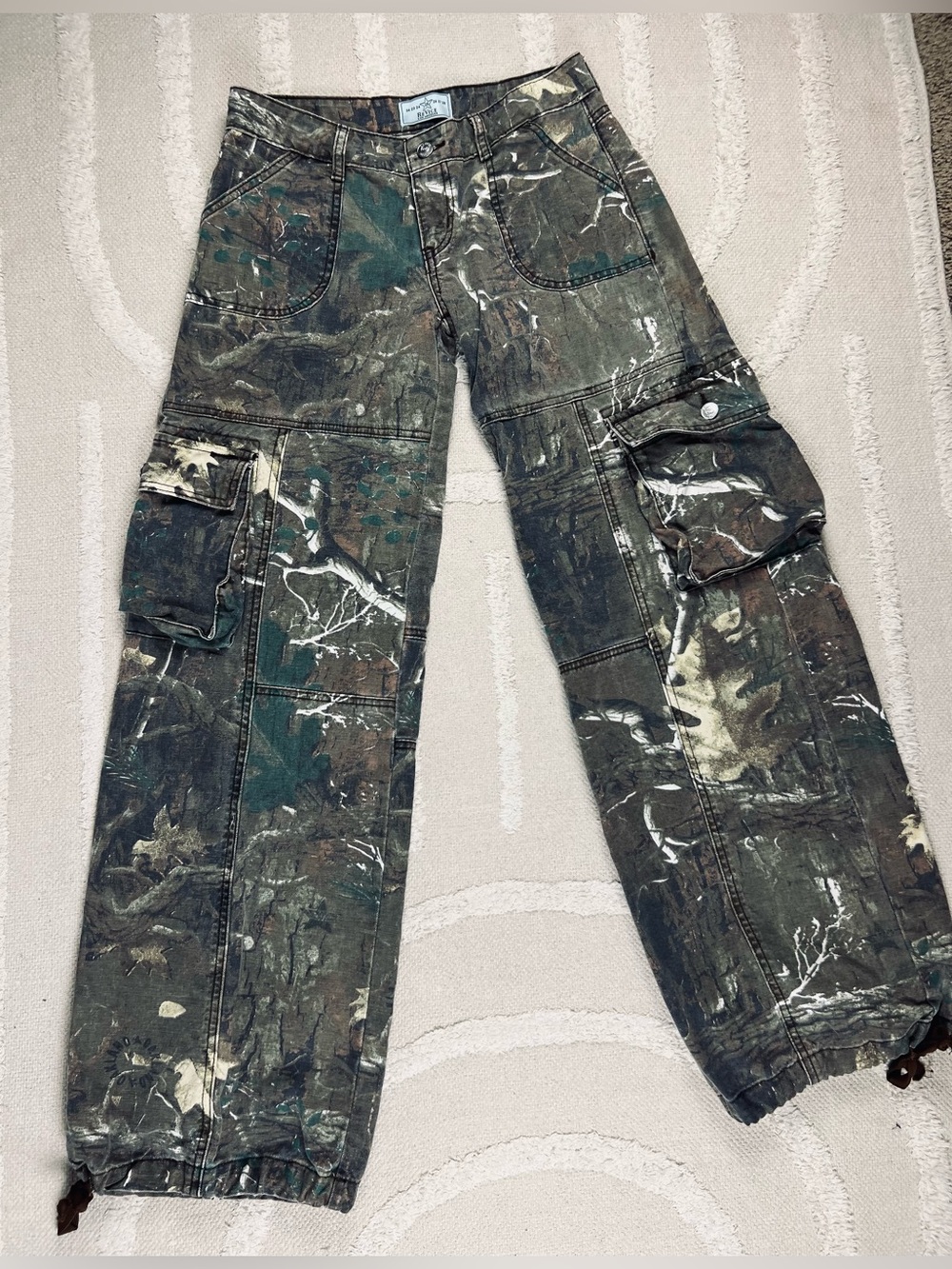 REVICE Denim Amelia Pant Oakland Cargo Pants Low Rise Revice Camo Pants Size 25 - Picture 7 of 15